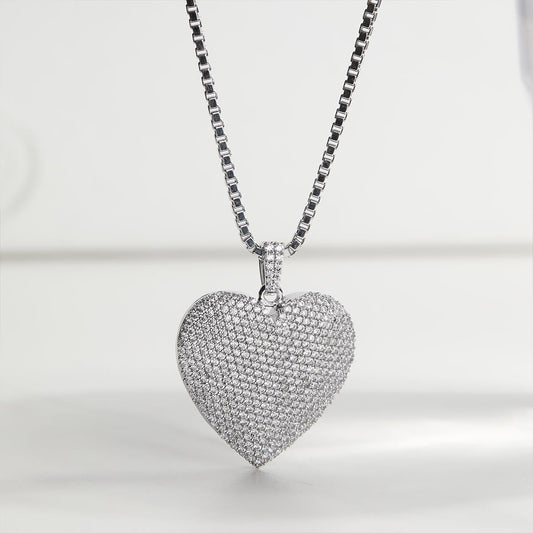 Veyrox™ Iced Heart Pendant — Silver